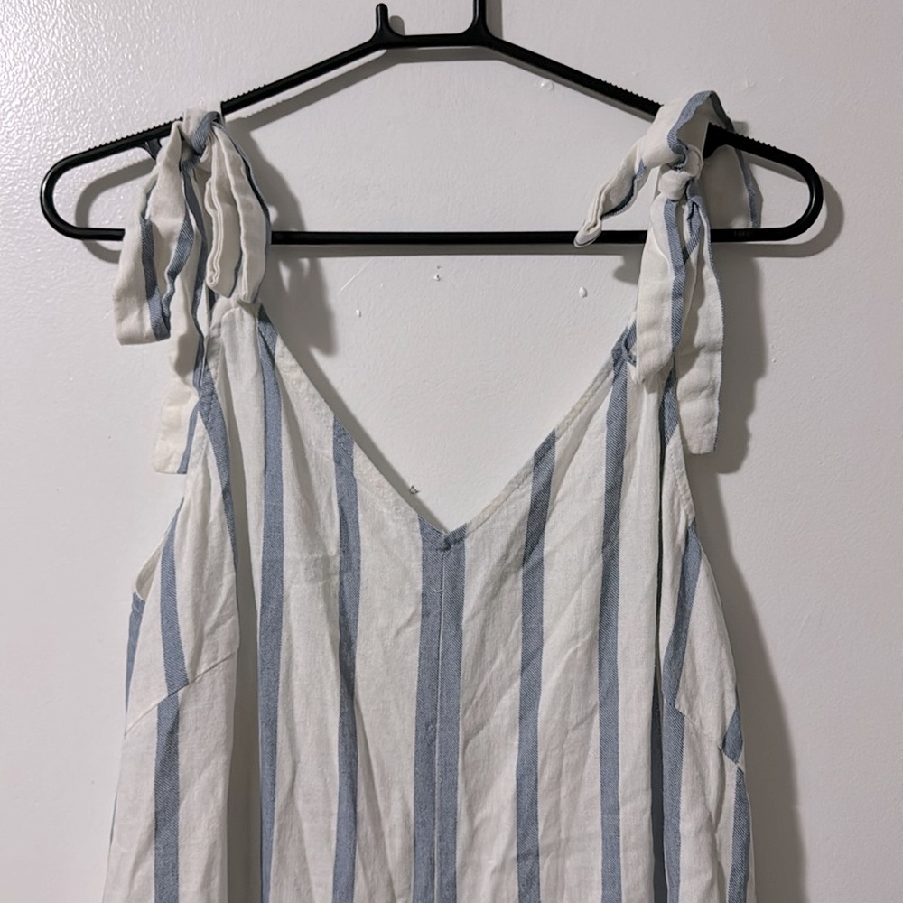 MSK | Blue and White Stripe Jumpsuit - Picture 3 of 7